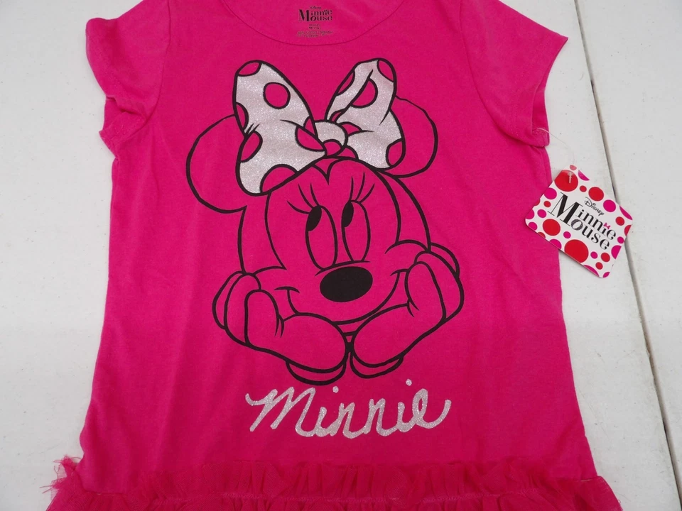 Auténtica Camisa Disney Minnie Mouse Rosa Talla M (7-8) NUEVA con Etiquetas Foto 2 de 4