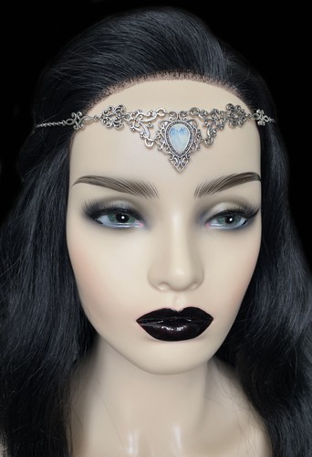 Gothic Victorian Medieval Bridal Wedding Silver Headpiece Circlet Crown Jewelry - Picture 26 of 34