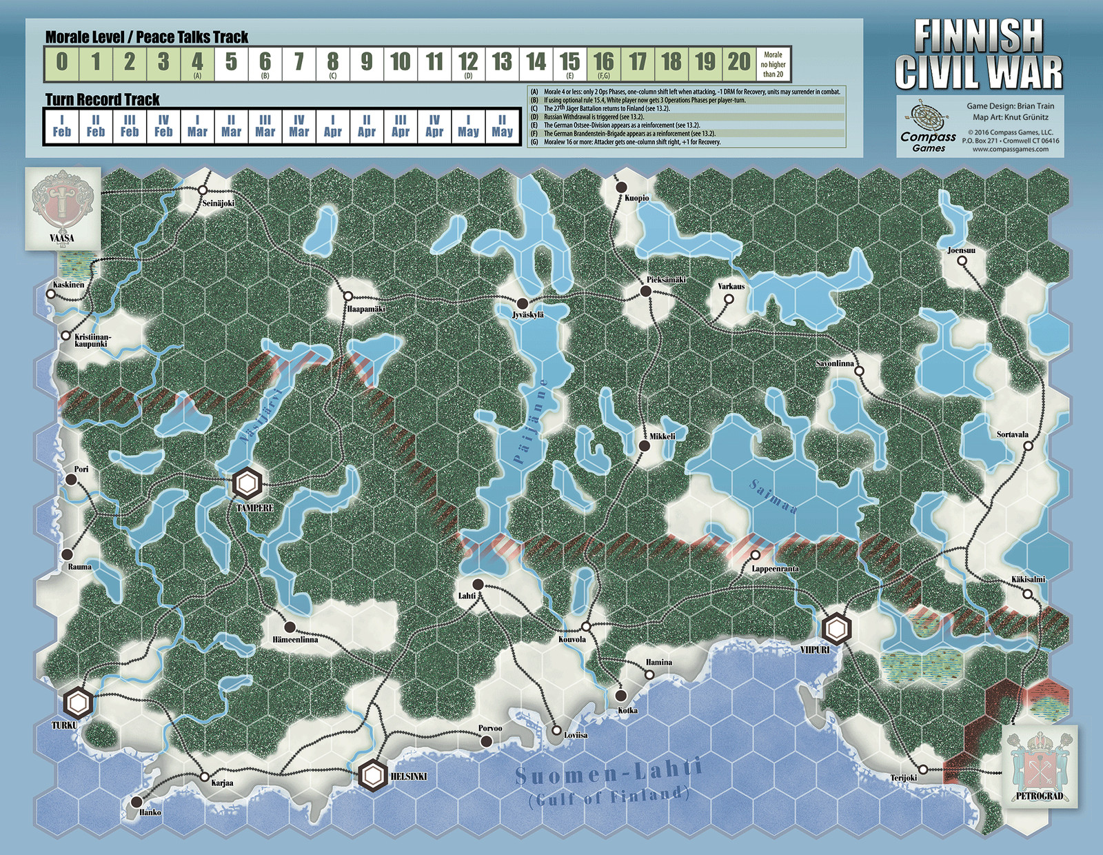 Compass Games Paper Wars выпуск 84 с настольной игрой о гражданской войне в Финляндии 1918 8590₽