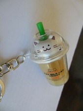 Boba Milk Tea KEYCHAIN Kitty Cat Free Shipping