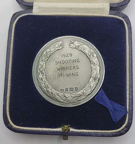1929 John Pinches Royal Air Force Shooting Winners No1 Wing Silbermedaille im Etui - Bild 5 von 12