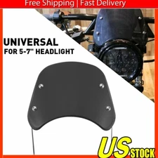 5-7" Motorcycle Front Flyscreen Windscreen Headlamp Windshield + Mount Bracket V