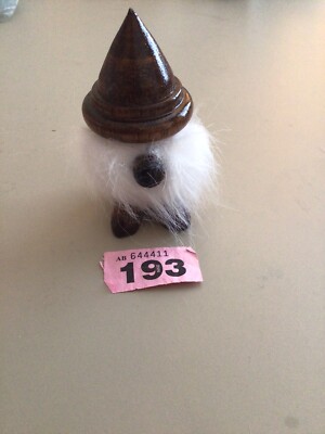 ''Handgefertigtes haariges Holzgonk/Zwergornament - ''''Jimmy''