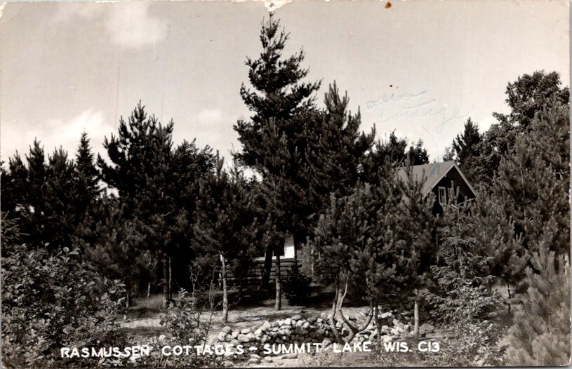 Vintage RPPC Postcard Rasmussen Cottages Summit Lake Wisconsin WI 1957 4559 eBay