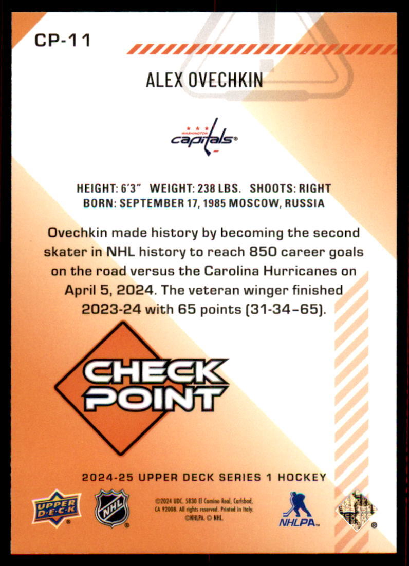 2024-25 Upper Deck #CP-11 Alex Ovechkin Checkpoint | eBay