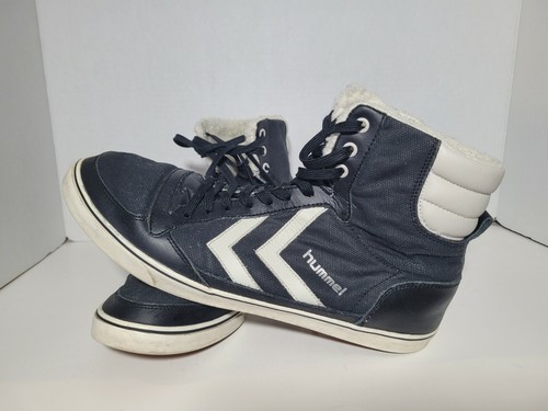Hummel Stadil Hightop Sneaker Trainers Sport Shoes Black White Men Size 10