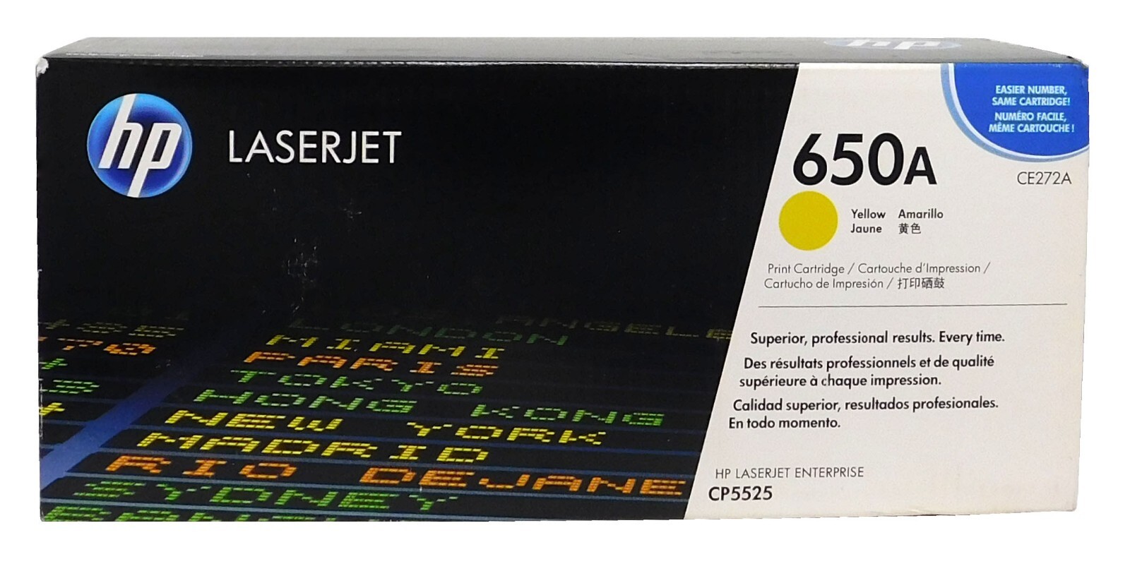 HP 650A Yellow Toner Cartridge CE272A High-Yield for LaserJet Printers  -image