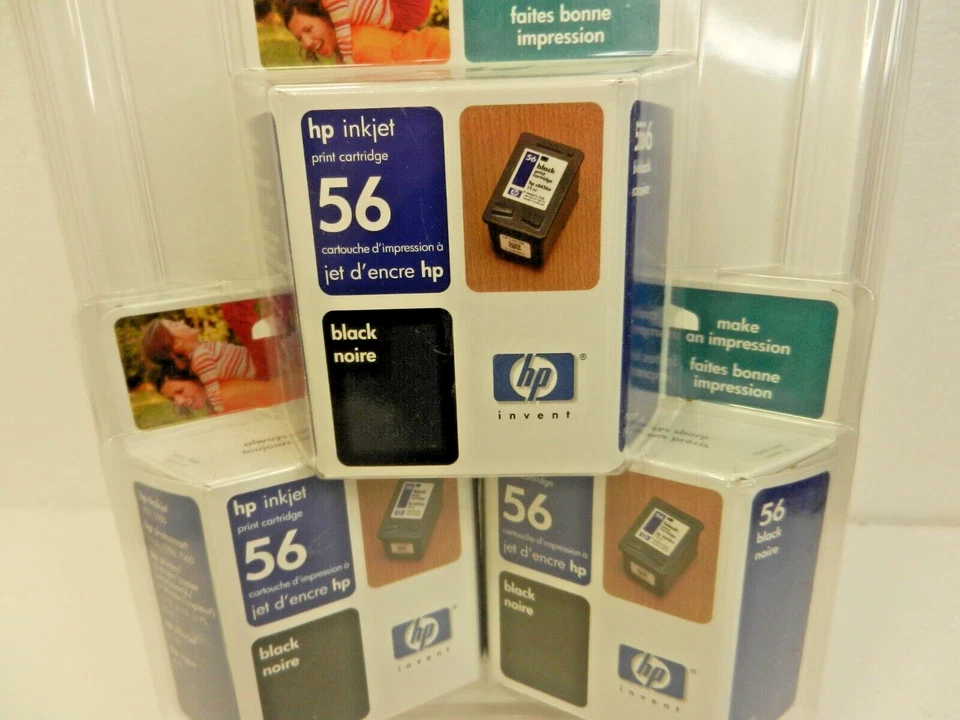 6x - Cartuchos de tinta tricolor originales HP 56 TRIPLE y negros 57 caducan 4X 56 + 2X 57 Foto 3 de 4