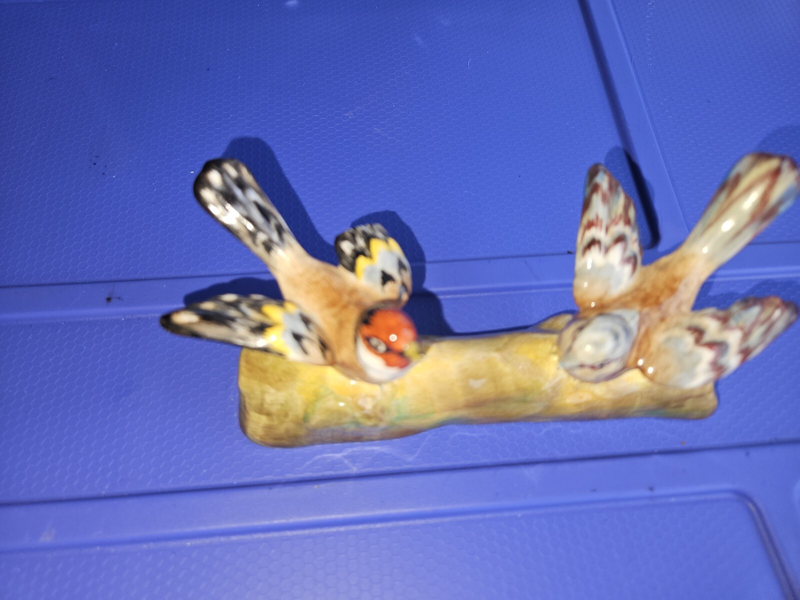 Vitage Two Finches On A Branch Ceramic  Porcelain