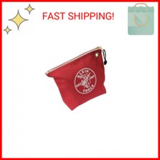 Klein Tools 5539RED Zipper Bag, Canvas Tool Pouch is 10-Inch Consumables Bag for