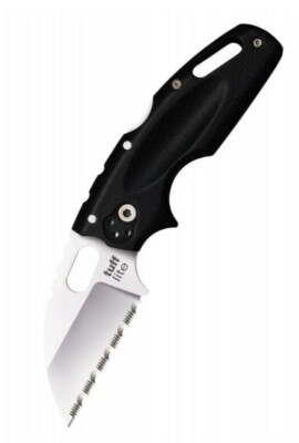 Taschenmesser Tuff Lite, Gezahnte Schneide, Wellenschliff  AUS 8A, Schwarz