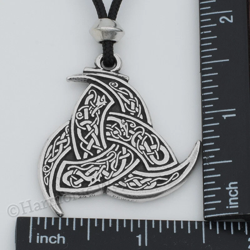 Collar LOKI El Bromista Colgante Vikingo Triple Cuernos Símbolo Odín Nórdico Foto 3 de 3