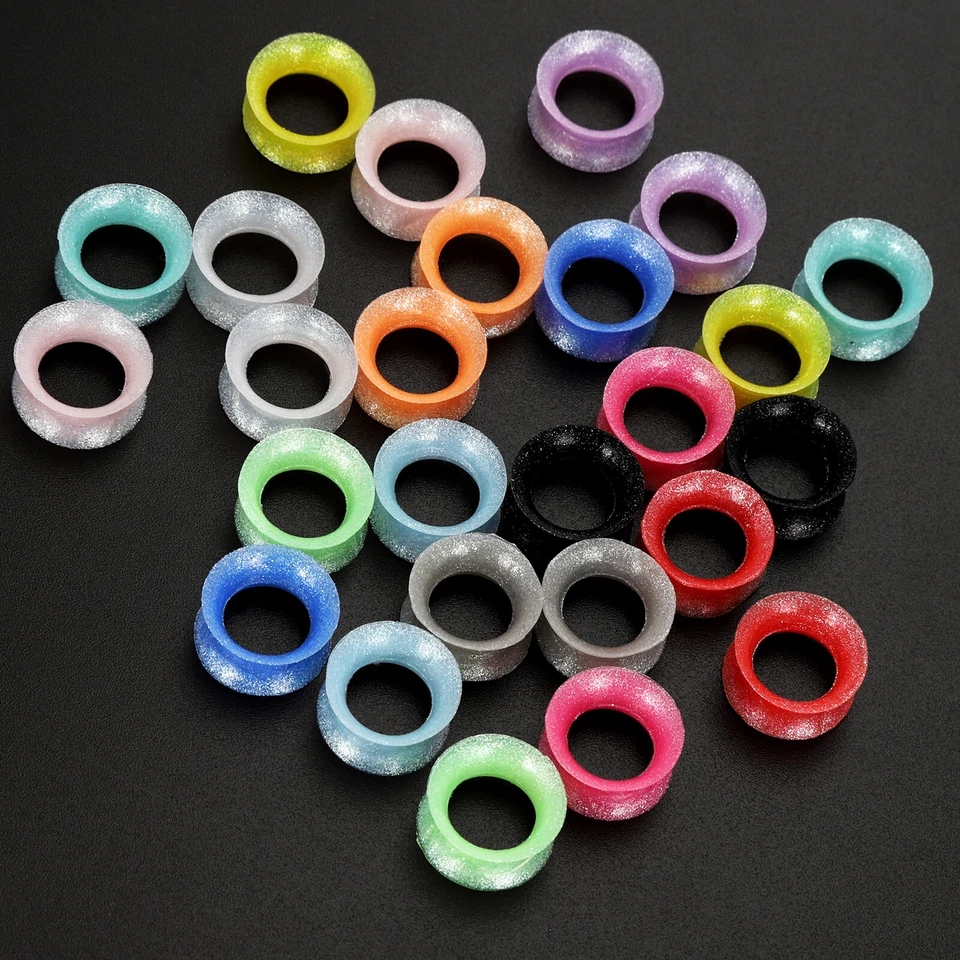 2件装珍珠粉软硅胶耳塞量规薄肉隧道扩展塞 — 第 3/4 张图片