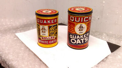 Vintage Quick Quaker Oats Oatmeal Tins 1990 1984 Reproduction of 1922 Tins