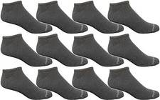 12 Pack Wholesale Boys  Girls Cotton Shoe Socks Size 6-8, Ankle Socks Gray 