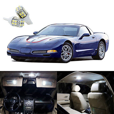 10x Xenon White SMD LED Interior Lights Package For 1997-2004 Chevy Corvette C5