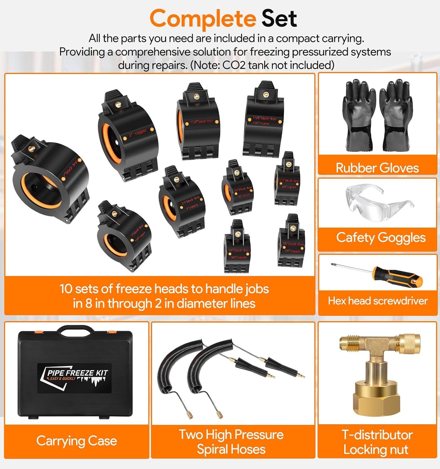 For CST2 General Cold-Shot Pipe Freeze Kit Quickly Freezes Pipes From 1/8"- 2"