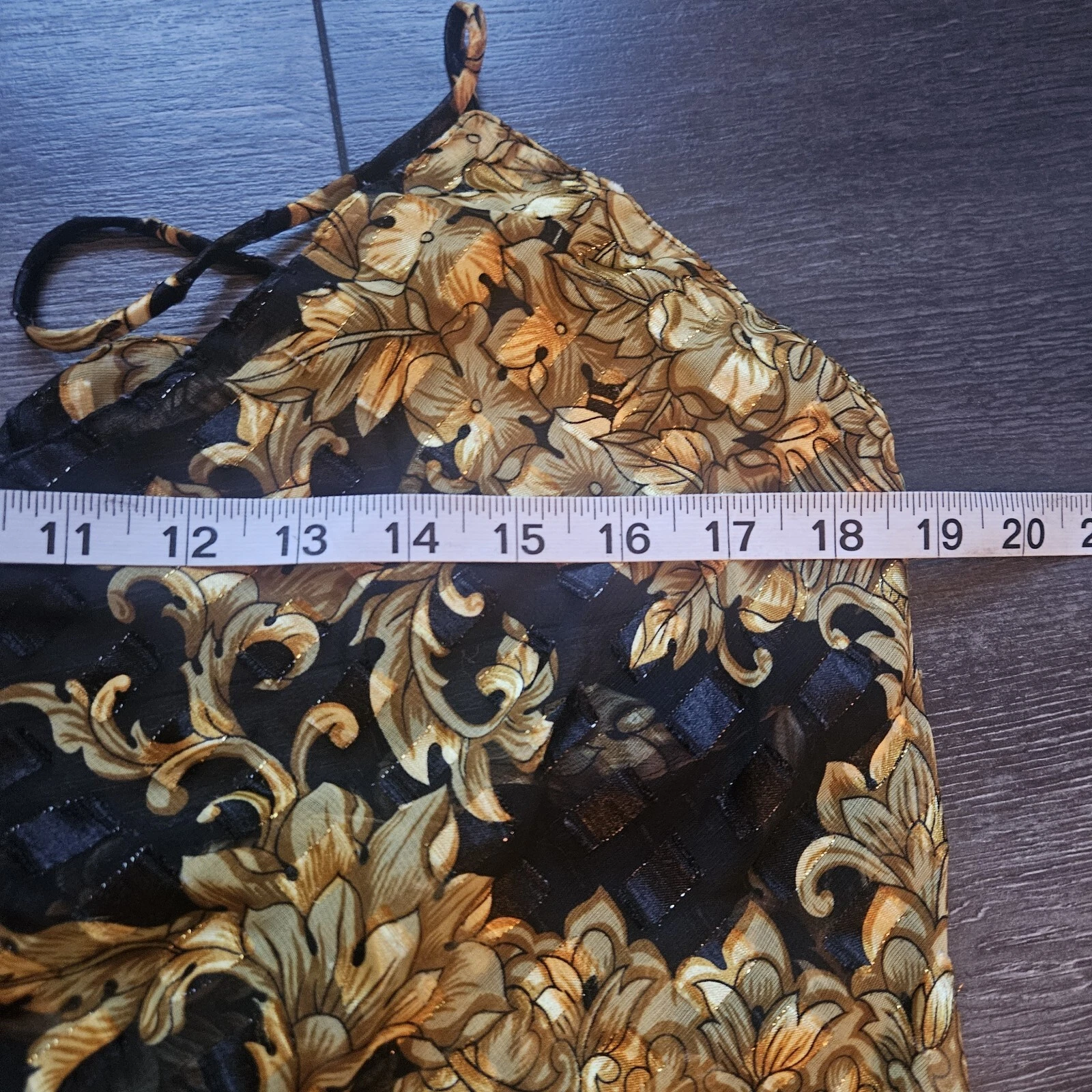 VALENTINO Abito slip vintage Victoria's Secret donna grande oro nero trasparente etichetta bianca anni '90