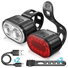 Cycling Bicycle Front Rear Light Set Bike USB Charge Headlight Light MTB Waterpr