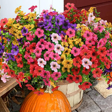 trytuny Artificial Flowers for Outdoor, UV Yellow Purple Rosy Pink Red 