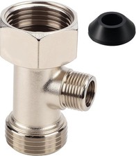 Bidet T Adapter, 7/8"x7/8"x3/8" 3 Way Adapter or Tee Connector with Gasket, Toil