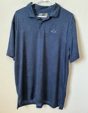 Oakley Hydrolux XL Polo Shirt Blue Pattern Golf Short Sleeve Lightweight Mens