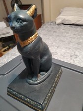 Egypt 3" Egyptian Black Bastet Feline Cat Goddess Statue NIB