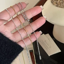 Adjustable Round Sparkle Lariat Stacking Necklace S925 Silver Bolo Y-Necklace