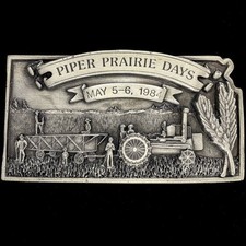 Piper Prairie Days Kansas Ag Agriculture Farmer Farming NOS Belt Buckle