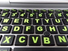 Luminous Keyboard Stickers Glowing Yellow Green Fluorescent Lettering New