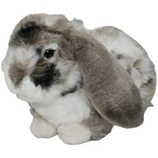 Teddy-Hermann Widderkaninchen, grau-weiß Kuscheltier 30cm Gebraucht Kaninchen Ha