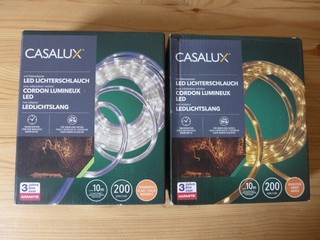 Casalux 2 x LED LICHTERSCHLAUCH Warmweiß Bernstein 10 Meter