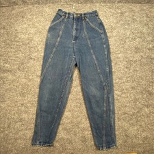 Vintage Lee High Waisted Tapered Jeans Blue Medium Wash Diagonal Seam 10 Union