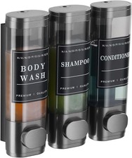 Shower Soap Dispenser Wall Mounted No Drill Shampoo Dispenser for Shower Wall...