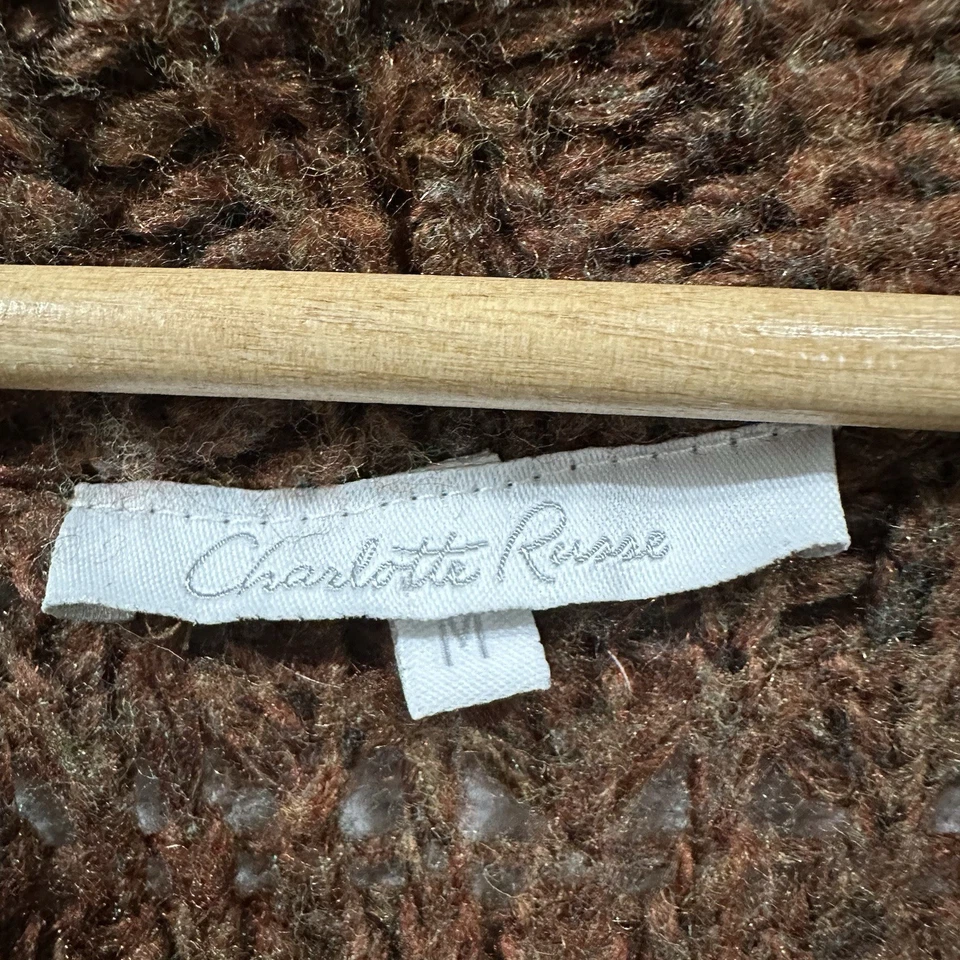 Женский свитер с коротким рукавом Charlotte Russe M коричневый вязаный Y2K винтажный сделано в США - Изображение 2 из 4