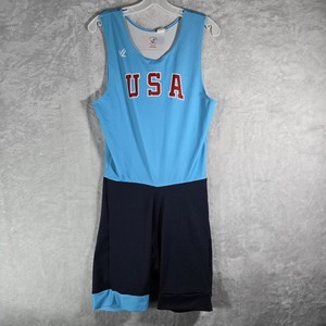 JL Racing Athletic Wear Unisuit Large Boston Rowing Crew Blue USA United States 