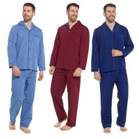 MENS PYJAMAS SETS CLASSIC PLAIN PJS NIGHTWEAR TOP BOTTOMS LOUNGE PANTS TROUSERS