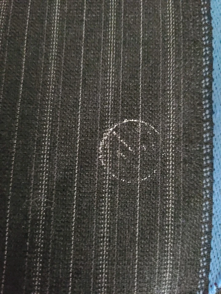 HUDDERSFIELD 4 yardas lana superfina peinada azul marino tela a rayas 62" x 154" Foto 4 de 4