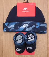 Nike Baby Newborn Hat Booties Set 0-6M Blue White