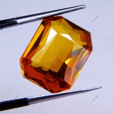 10.20 Cts Natural Orange Ceylon Sapphire Princess Cut Certified Loose Gemstone