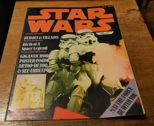 VTG 1977 Star Wars Poster Heroes & Villains Official Monthly Magazine Issue #1