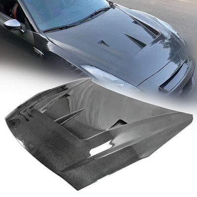 Front Bonnet Engine Hood Cover Fits For Nissan GTR R35 2009-2023 Real Carbon 
