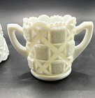 Westmoreland “Old Quilt” Milk Glass Diamond Creamer & Sugar Bowl Set, 2pc — photo 8