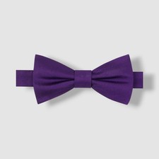 Tommy Hilfiger Men's Purple Silk Solid Pre-Tied Bow-Tie