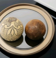 Bone Orb Mosaic With Butterfly & Wooden Orb For Decorative Bowls Home Decor 