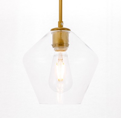 Elegant Lighting LD2256 Gene 8''W Mini Pendant - Brass