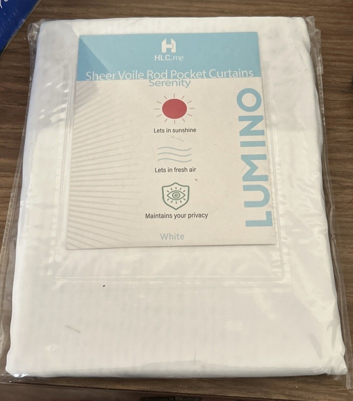 Lumino Polyester Sheer Voile Panels- Set of 2 - HLC.me - White- 84 - NEW