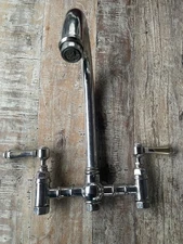 Rohl A1461LMWS-2 Kitchen Bridge Faucet with Side Spray Polished Nickel -Used