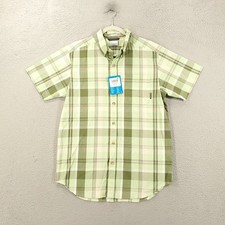 New Columbia Shirt Mens Small Green Plaid Rapid Rivers Regular Fit Button Up NWT