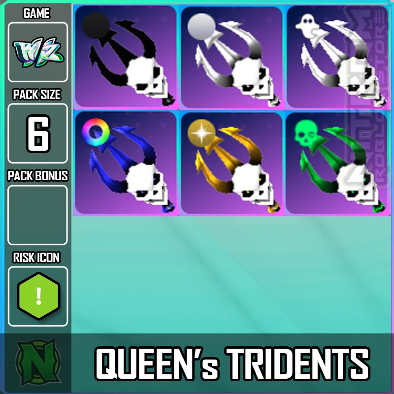 Roblox World Zero WZ - QUEEN's TRIDENT MOUNTS - 6 PACK